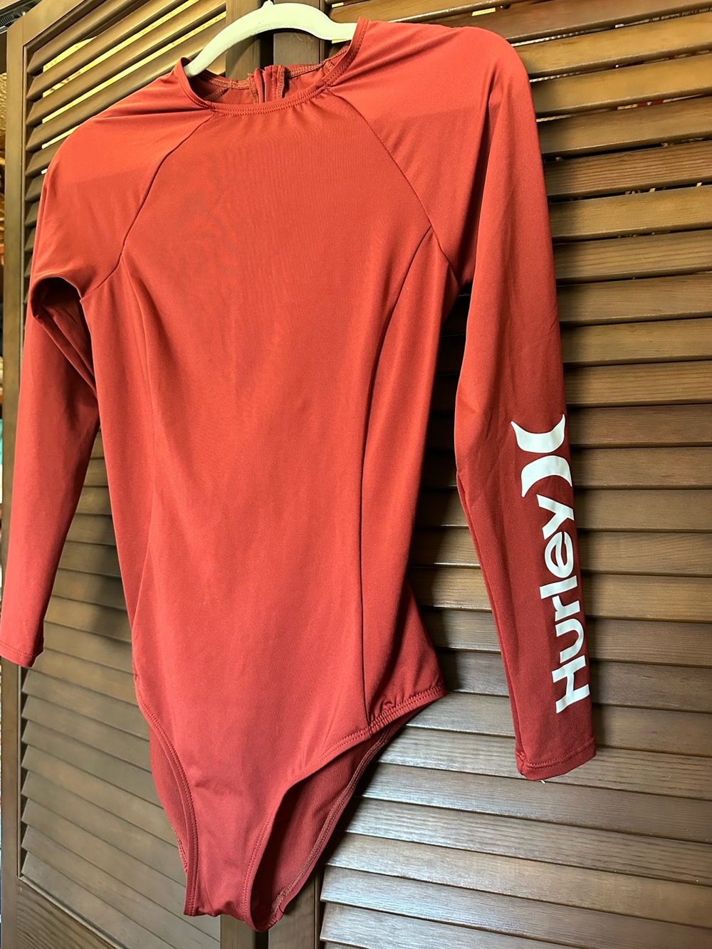 Hurley Women's Long-Sleeve Rust One-Piece Surfsuit